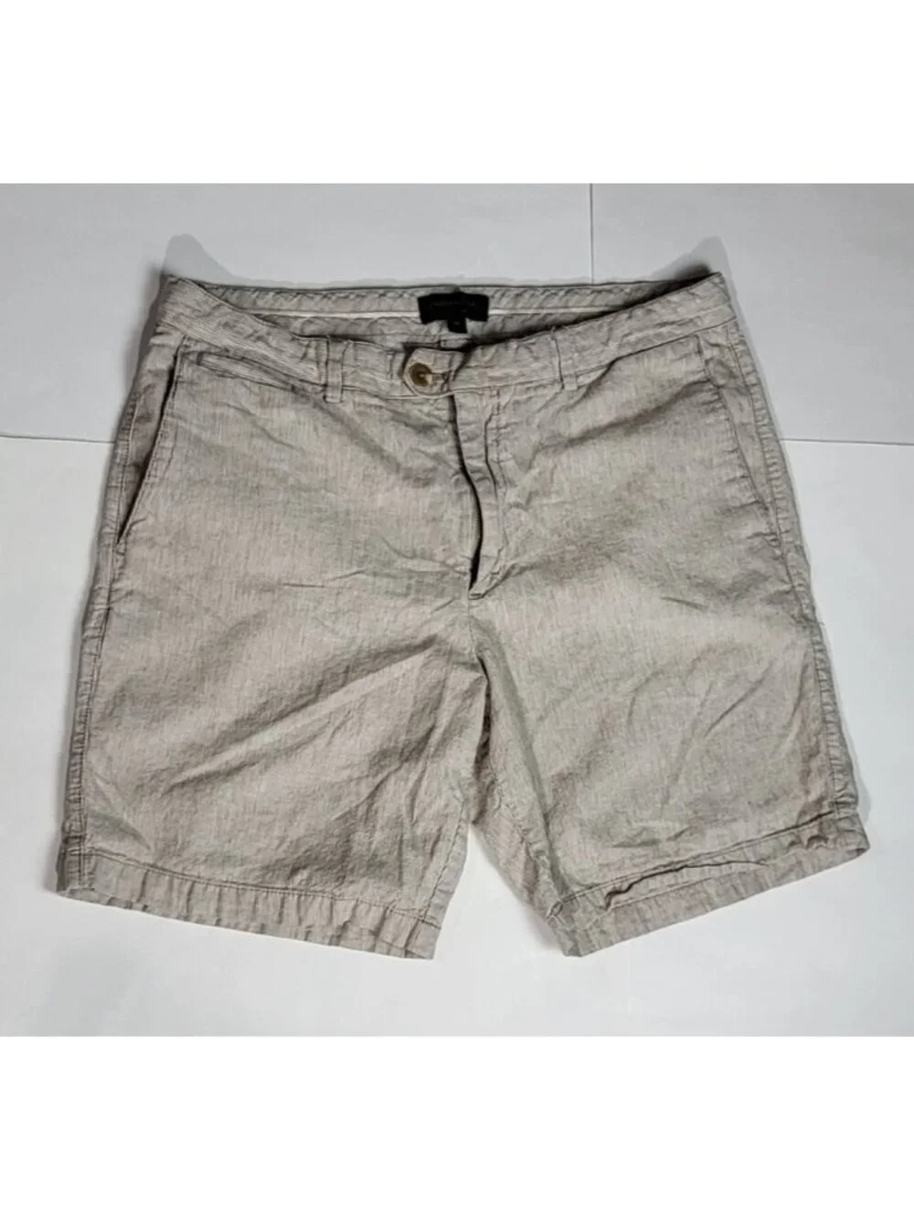 Banana Republic Mens Linen-Blend Casual Preppy Beach Summer Neutral Shorts 36